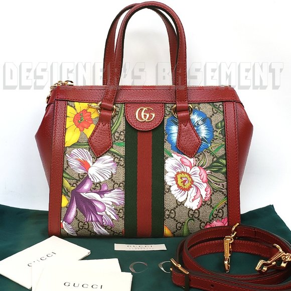 GUCCI Leather Ophidia GG Marmont Supreme Flora Convertible Bag - Picture 2 of 8